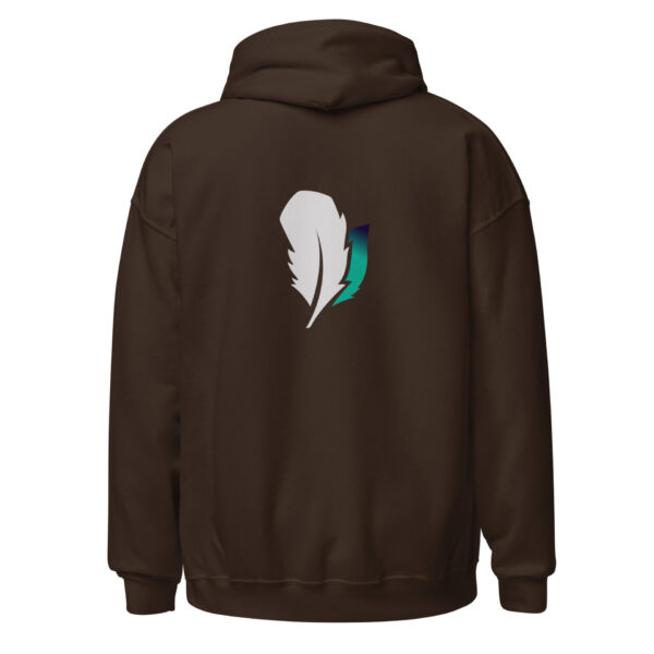 unisex-heavy-blend-hoodie-dark-chocolate-back-693ac6e008b0d.jpg Brown hoodie with feather design on back.