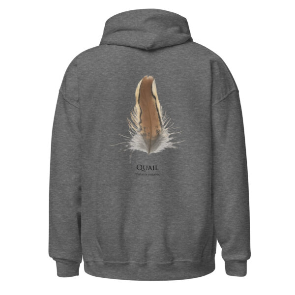 unisex-heavy-blend-hoodie-graphite-heather-back-693ac58dbd3f9.jpg Gray hoodie with quail feather illustration