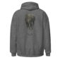 Gray hoodie with bird feather print on back