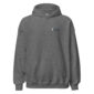 Gray hoodie with small logo on front