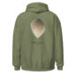 Hoodie with wood duck feather design on back.
