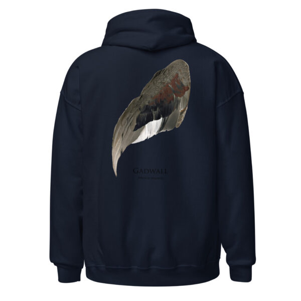 unisex-heavy-blend-hoodie-navy-back-693ac354ac847.jpg Navy hoodie with gadwall wing design on back.