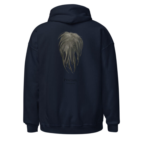 unisex-heavy-blend-hoodie-navy-back-693ac6425a757.jpg Navy hoodie with pintail feather design on back.