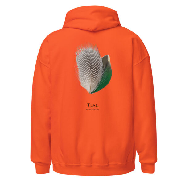 unisex-heavy-blend-hoodie-orange-back-693ac4e464c7a.jpg Orange hoodie with teal feather design
