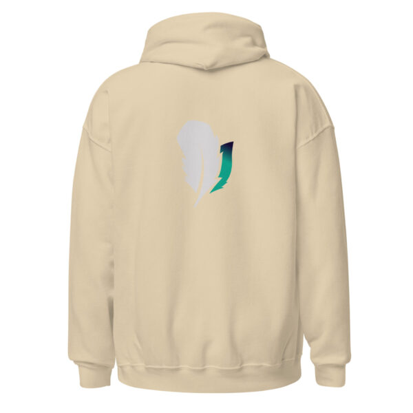 unisex-heavy-blend-hoodie-sand-back-693ac6e03f30a.jpg Beige hoodie with feather logo design on back