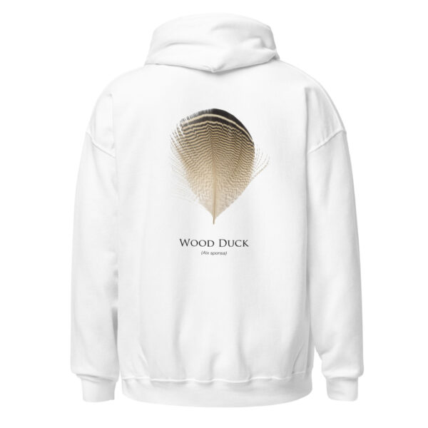 unisex-heavy-blend-hoodie-white-back-693abec38778a.jpg White hoodie with wood duck feather design.