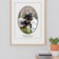 Framed photo of Boykin Spaniel dog running in water.