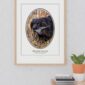 Boykin Spaniel with bird in mouth, framed art.