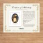 Certificate of Authenticity with Labrador Retriever artwork.