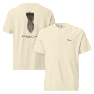 T-shirt with Rio Grande Turkey feather design.