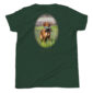 Golden Retriever on dark green T-shirt