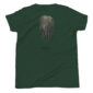 Green T-shirt with pintail feather design.