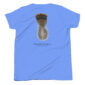 Blue t-shirt with Osceola turkey feather design.