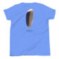 Blue shirt with mallard feather design.