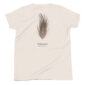 T-shirt with pheasant feather illustration.