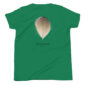 Green t-shirt featuring a wood duck feather design.