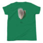Green shirt with teal feather design