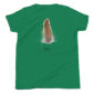 Green shirt with quail feather illustration
