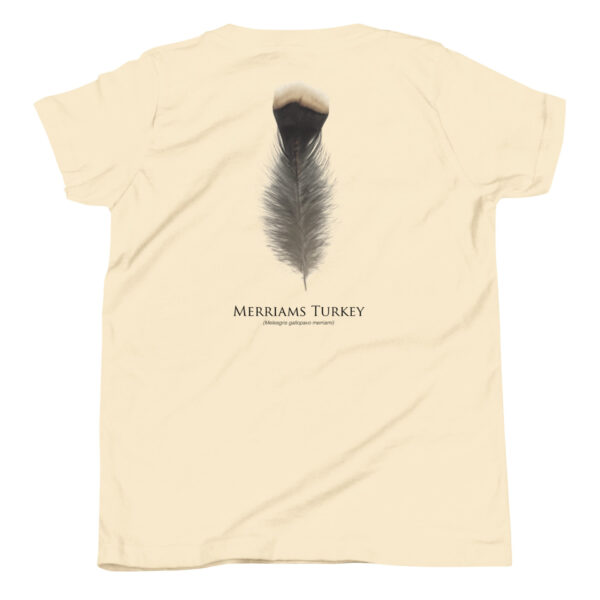 T-shirt with Merriam's Turkey feather illustration.