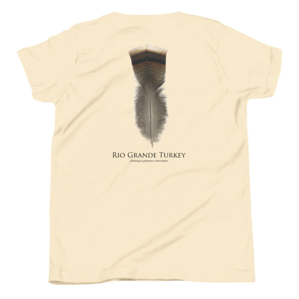 youth-staple-tee-natural-back-69a6de98876ee.jpg Rio Grande Turkey feather on beige shirt