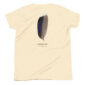 Beige shirt with mallard feather illustration.