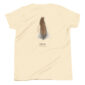 T-shirt featuring quail feather illustration on back