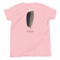Pink t-shirt with mallard feather illustration.
