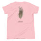 Pink T-shirt with pheasant feather design.
