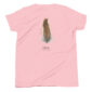 Pink shirt with quail feather design.