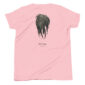 Pink shirt with pintail feather illustration