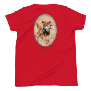 Red shirt with Golden Retriever image.