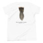 White T-shirt with Rio Grande Turkey feather design.